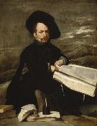 Diego Velazquez A Dwarf Holding a Tome on his Lap (Don Diego de Acedo,El Primo) (df01) oil painting